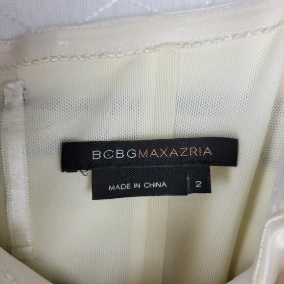 BCBG Maxazria Dress 2 Black Ivory Striped Classic A-Line Minimalist - Picture 11 of 15